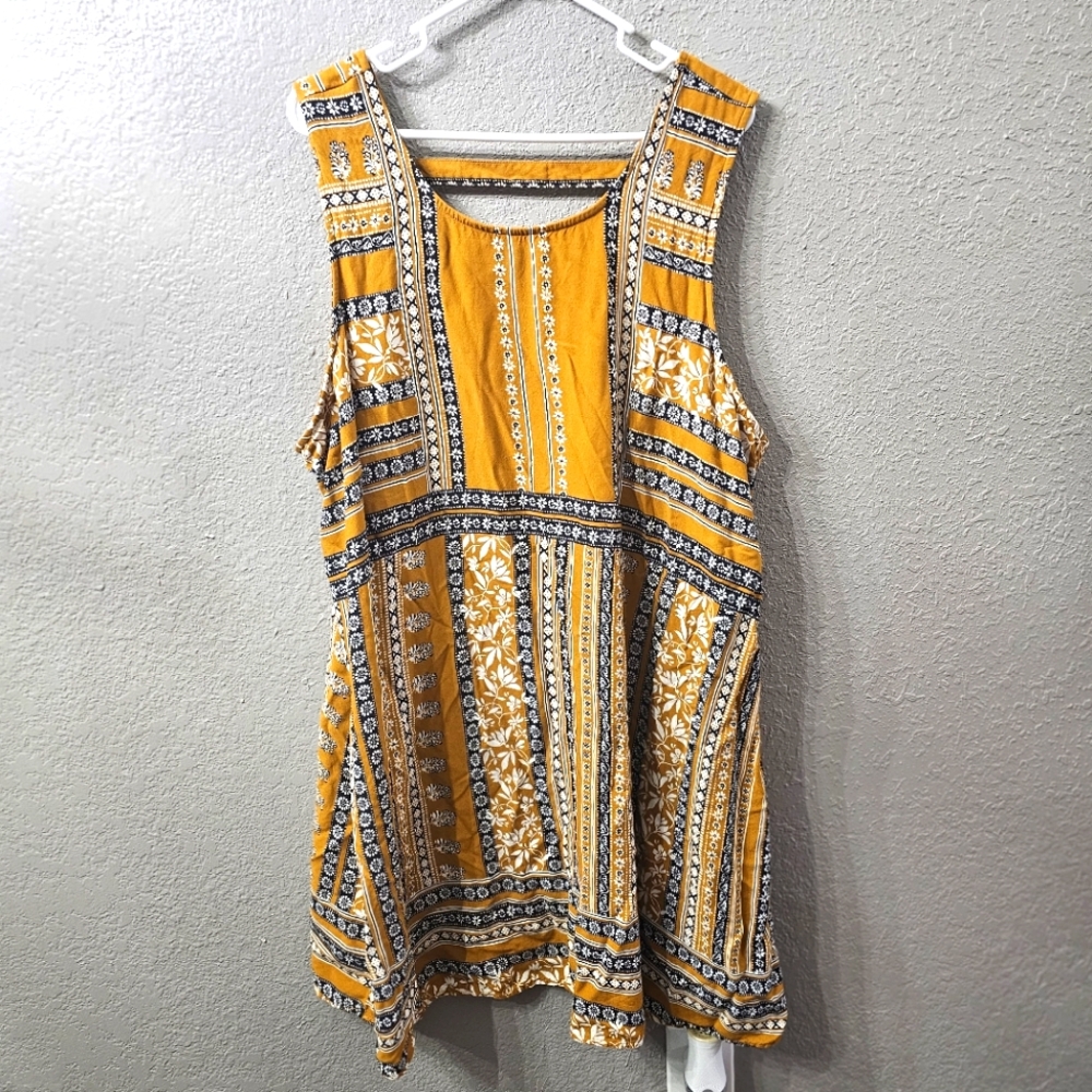 3X Maurices Mustard Floral Dress